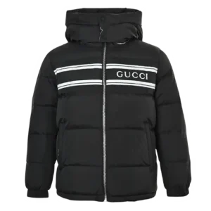 Gucci (GG) Hooded Down Jacket – Black, 42