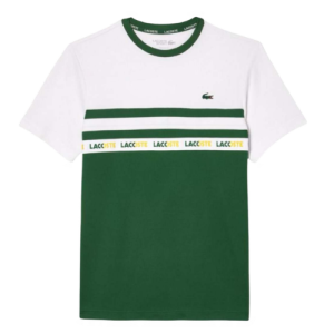 Lacoste Logo Trim Striped Shirt – Green, L