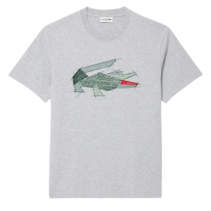 Lacoste Label-Stitching Shirt – gray, Size L