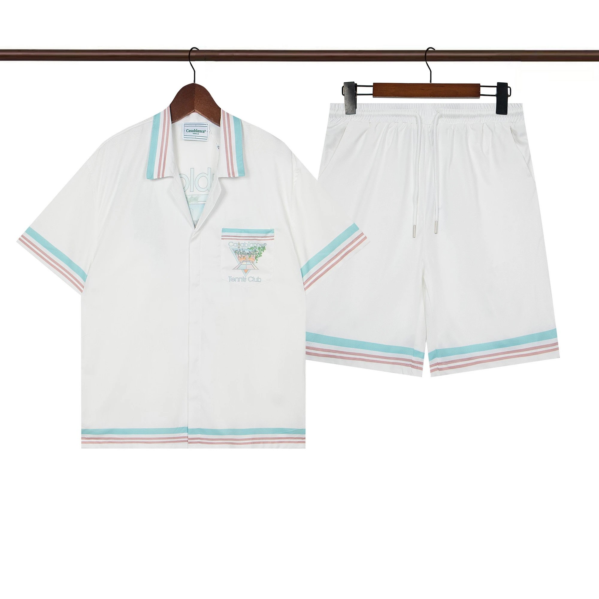 Unisex short-sleeved casual all‑matching shirt and pants set – 1, M