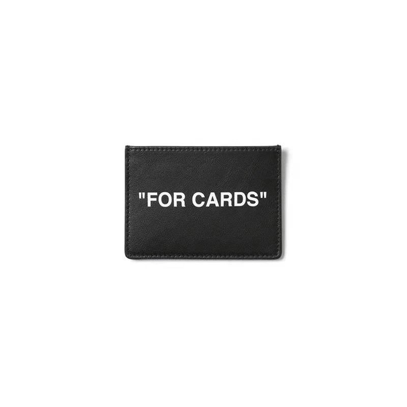 Double Quotes Slogan Letters Head Layer Cowhide Card Wallet-CY-L 1 – Black