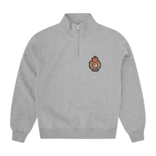 Corteiz Royale Crest Quarter Zip Sweater Grey – Gray, XS