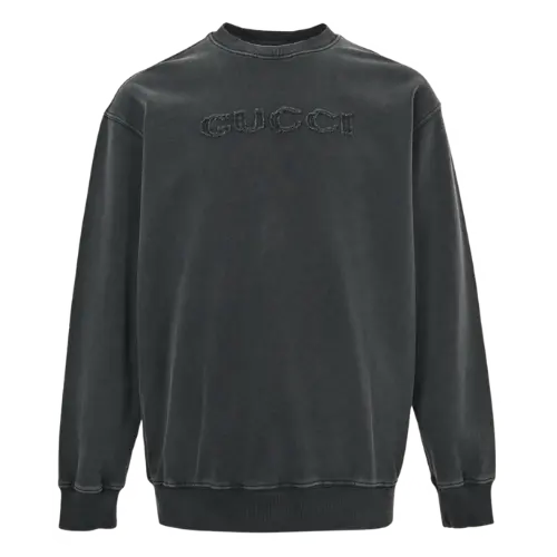 Ancient Brand-Wash Old Wuling Wei Yi with Cloth Sticker Letters – Washing water black-patch letter washing old evil spirit sweater, S