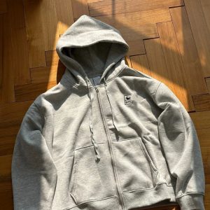 Jackets – [hooded coat] plus velvet-gray, S