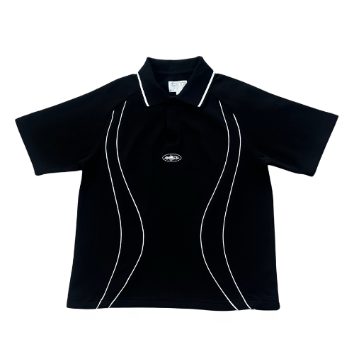 Corteiz Island Pique Polo Shirt Black / White – Black, S