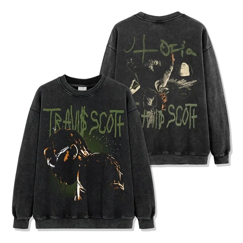 Crewneck Tops – Washed black crew neck, S
