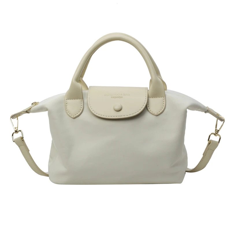 Portable Small Square Bag 2025 Popular Niche Design Nylon Women's Bag All-match Single Shoulder Crossbody Dumpling Bag Southern Style Bag – Off-white
