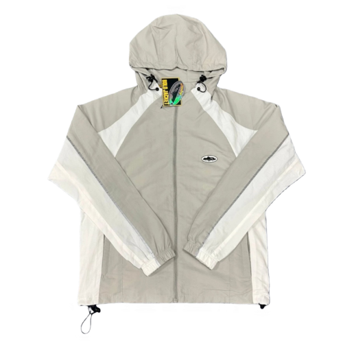 Alcatraz Island Patched Jacket Coat American Street Windproof Quick-drying Breathable Sportswear Shorts Set – Light gray, S
