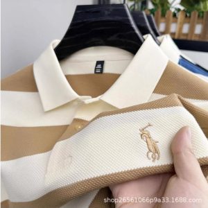 Striped summer explosions cross-border foreign trade wholesale high-quality embroidery POLO Shirt Men's Short-sleeved Top for Young and Middle-aged – Option 9A089378, Option 8DD47B20