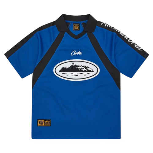 Evil – Lapel-collar soccer jersey – Blue, S