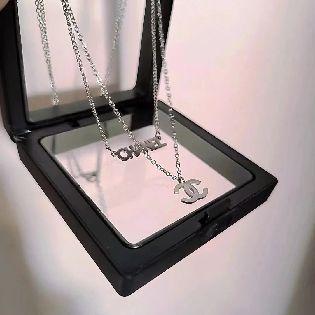 Titanium steel necklace for women, non-fading, 2024 new style, Instagram‑worthy double‑layer pendant, high‑end fashionable accessory, antioxidant‑resistant – 1