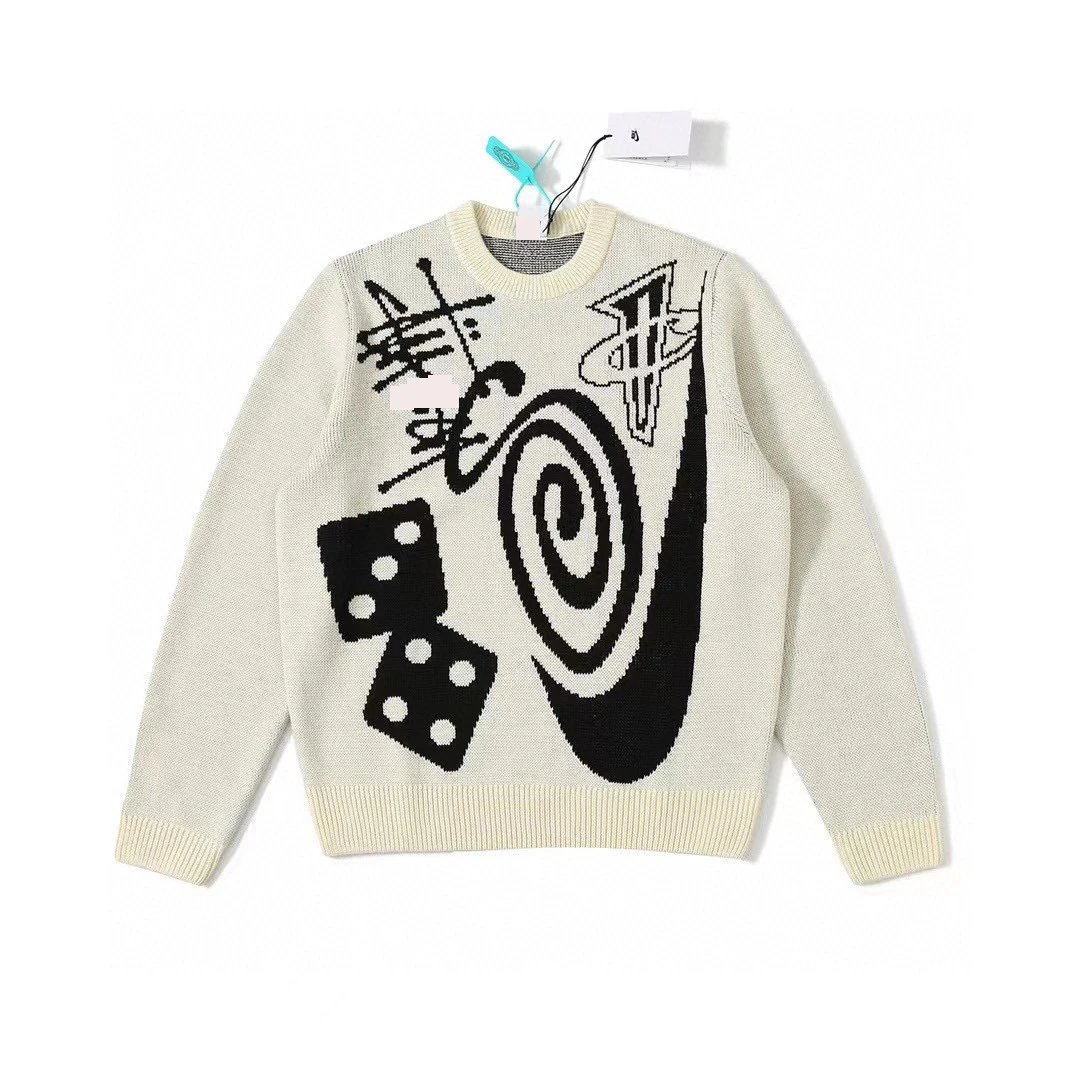 [DX22] New Shirt Arc Letter Printing Men's and Women's Sweater Couples Joker Cotton Long Sleeve – 410 meters yellow, S