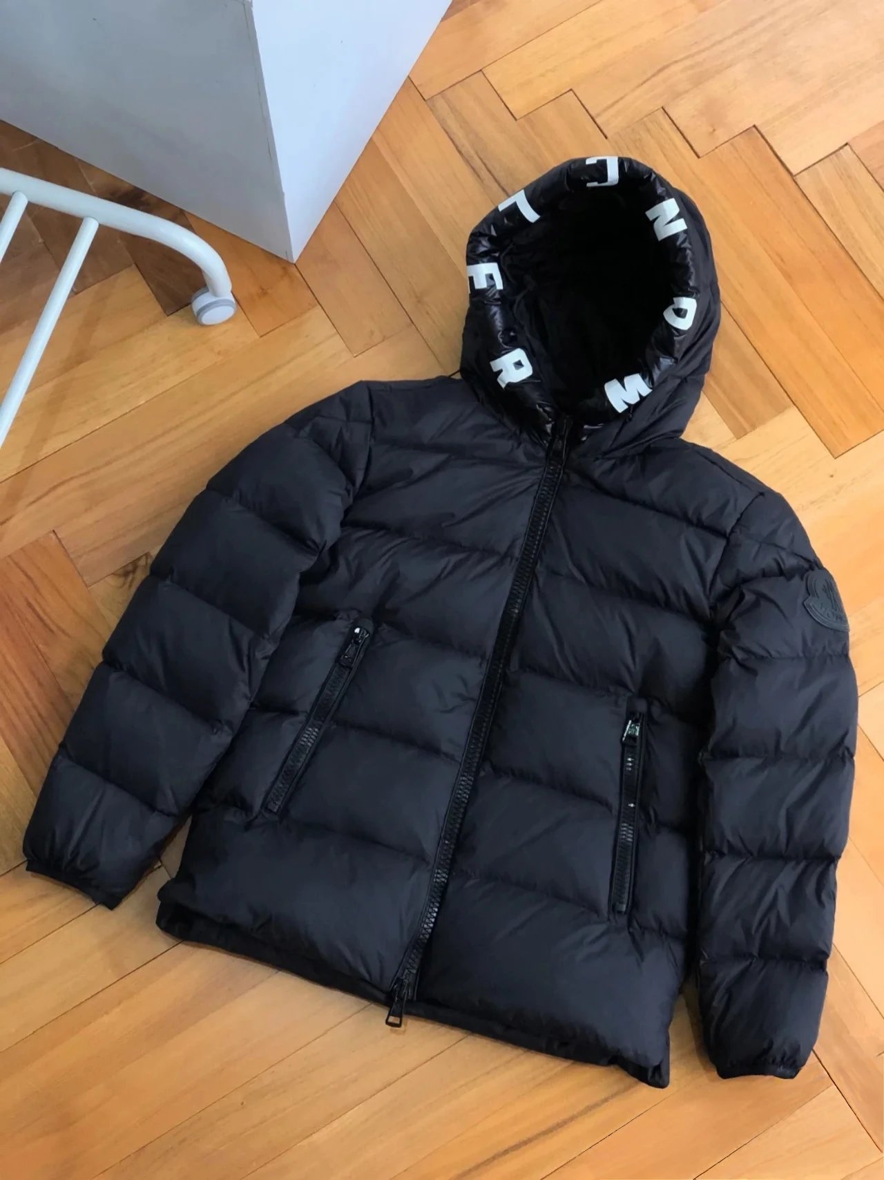 [DX6-20] new letter zipper hooded men and women couples winter cold-proof thick warm cotton-padded jacket – Black, M