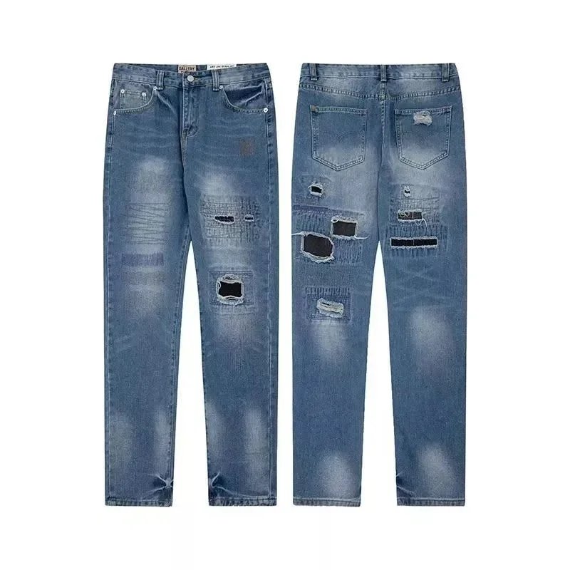 1500 High Quality Washed Ripped Stitching Jeans GD – 01, M