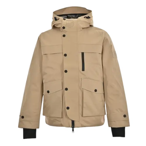 BR---Back 3 M Reflective Letter Hooded Down Jacket – Black, M