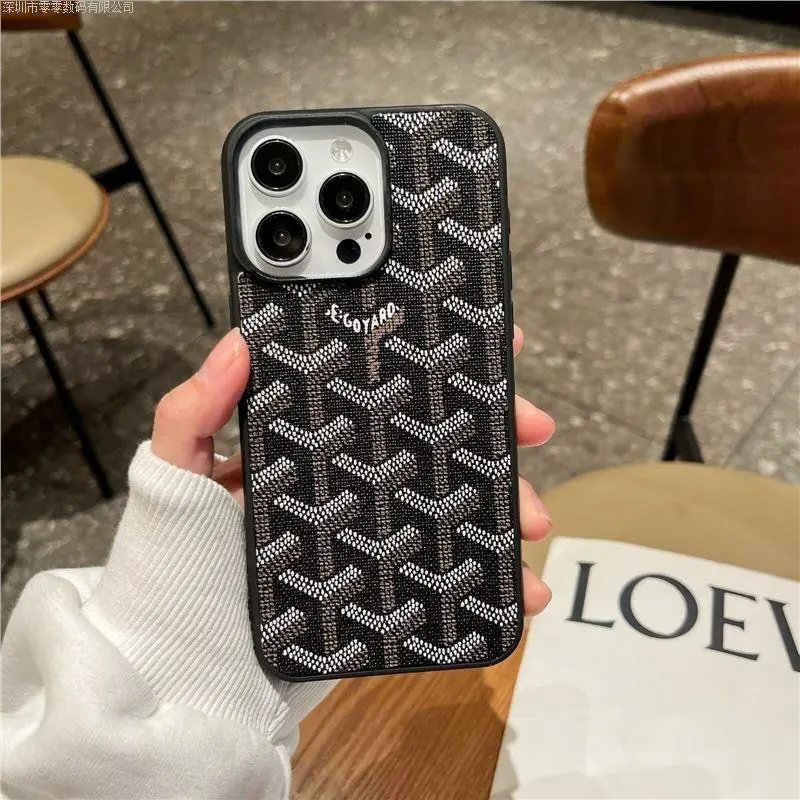 phb 2-New tide brand teeth for apple 17 promax Phone case iphone16Pro All-inclusive drop protection 14 P Soft shell – Full dog-tooth pattern — black, iPhone17promax