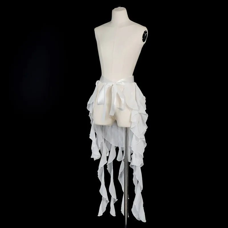 2025 European and American Summer New Irregular Strap Slim Night High Waist Solid Color Fashion Waist Decoration – white, One size fits all