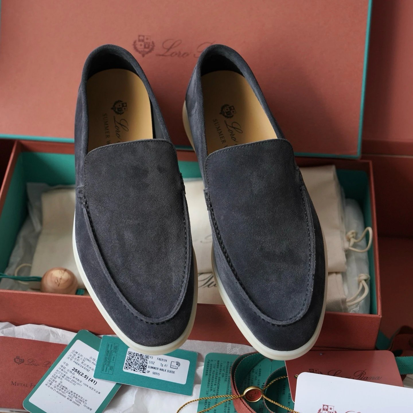 Loro Piana Summer Walk Suede Suede Loafer – AP 12, boy 38