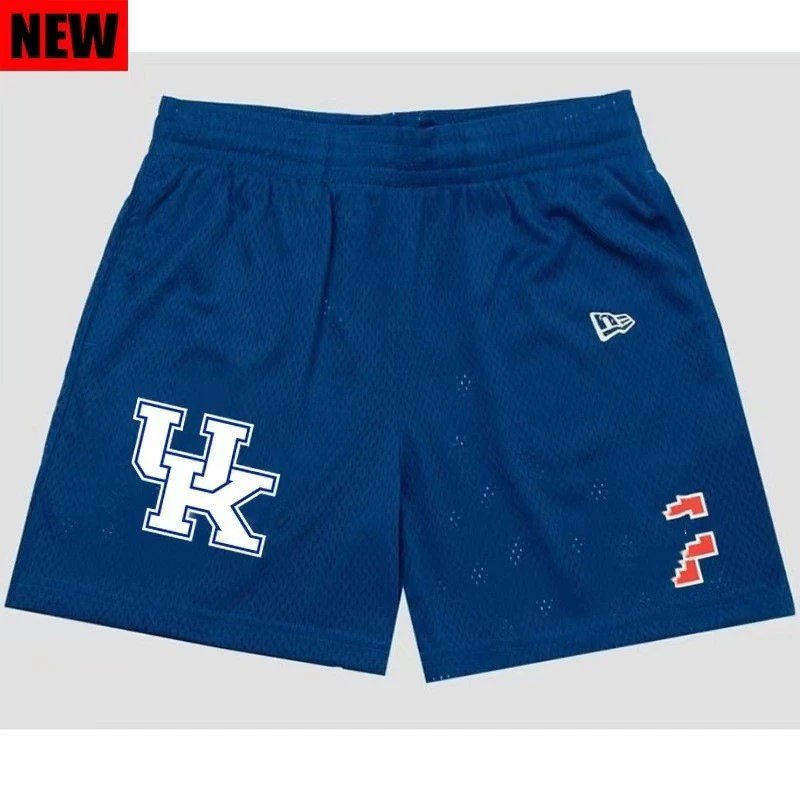 American sports casual shorts but knee hole basketball fitness basketball pants American – Blue UK, S