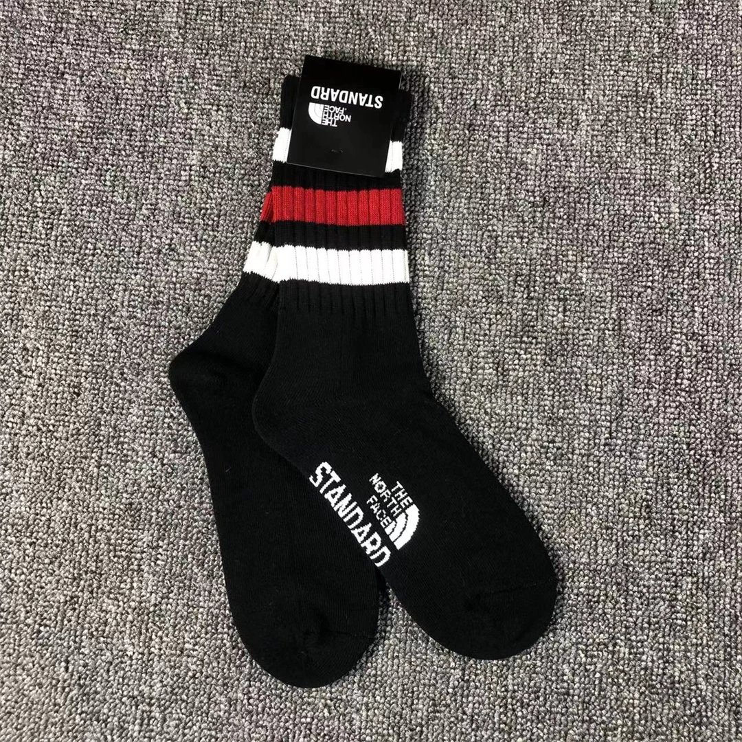 THE socks stripes – black white and red stripes