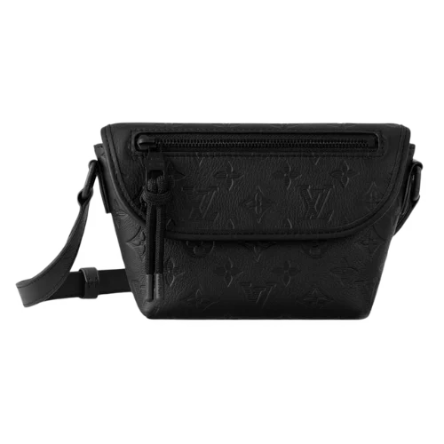 Special Original Single Highest Version] New Classic Embossing Pulse Mini Handbag Black Embossed Postman Men's Bag General Bag Flip Bag Shoulder Bag Underarm Bag Handbag Crossbody Bag Unisex Bag 12636 – M 12636（Size 22.5 x16x5CM）