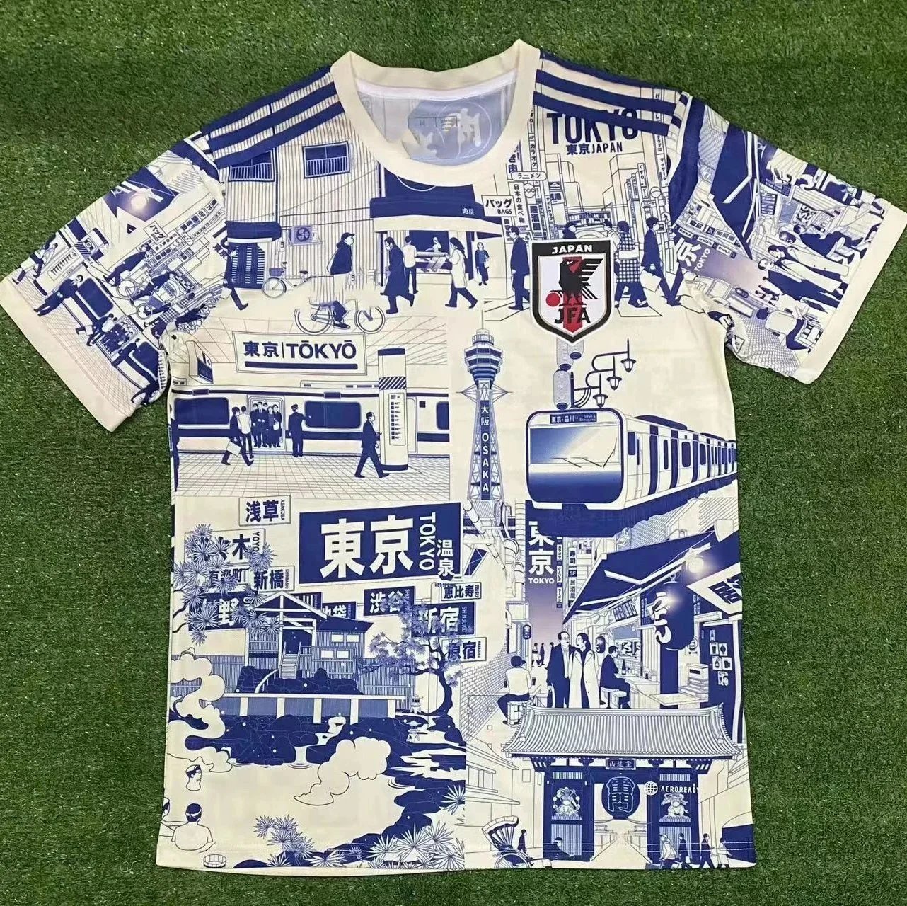002 soccer jersey goalkeeper training kit classic-style match shirt – 24-25 Japan Tokyo Blue, S