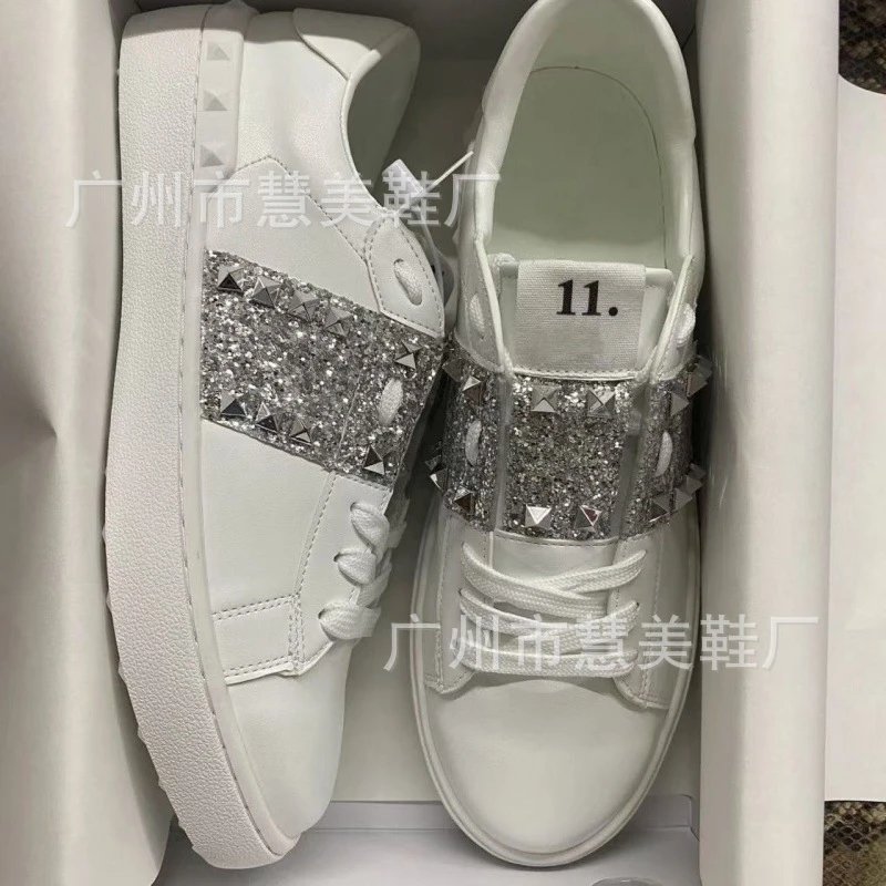 2025 New Men and Women VT The same European and American flat-bottomed versatile thick-bottomed sports rivet small white shoes lovers casual skate shoes - Image 3
