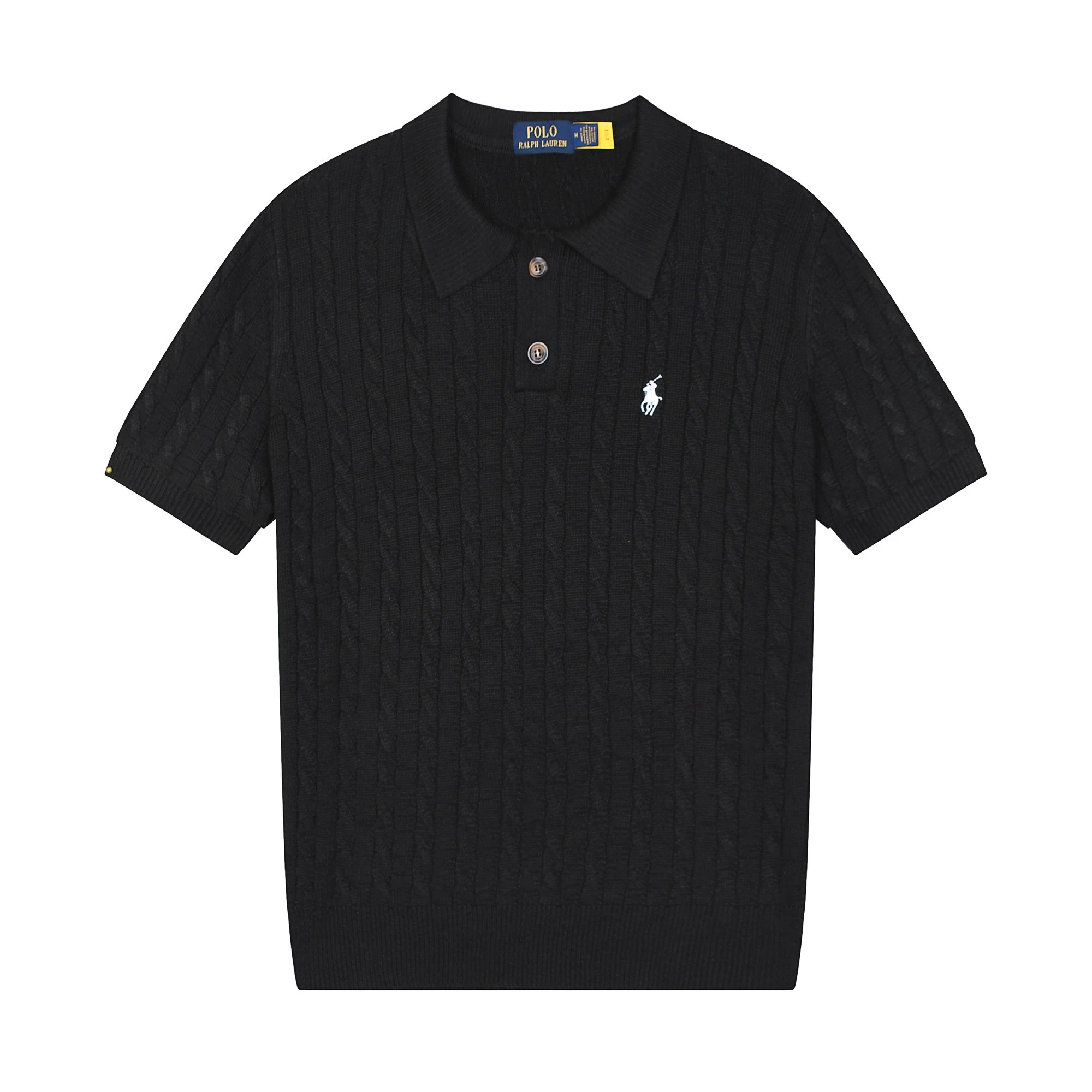 Spring and summer new short-sleeved sweater lapel sweater cotton – 01, M