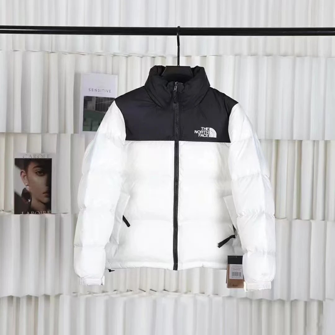 New Women and Men's Winter Thickened Cotton-padded Jacket Embroidered Couple's Jacket – white, M