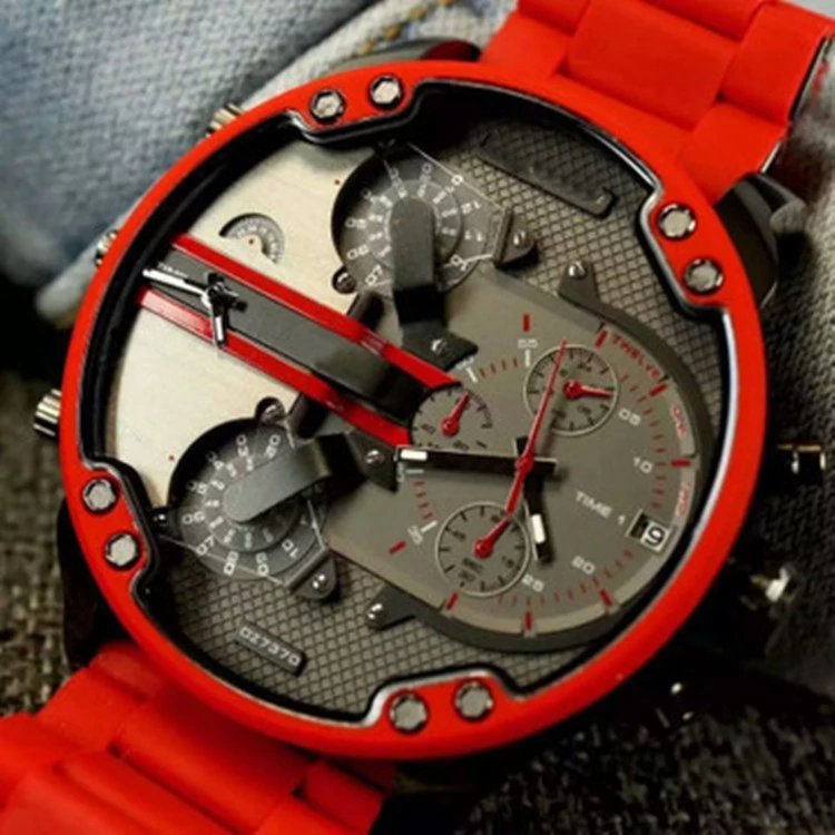 2020 Foreign trade hot 7370 red DZ Quartz Men's Watch Chunky Watch 7333 7312 Spot direct sales – 7370