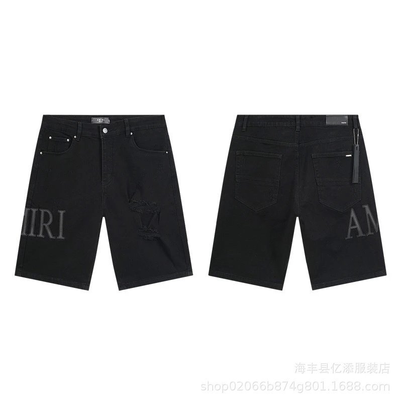 Cross-border foreign trade wholesale purple American-style high-street streetwear distressed patchwork tie-dye vintage washed denim shorts - Image 2