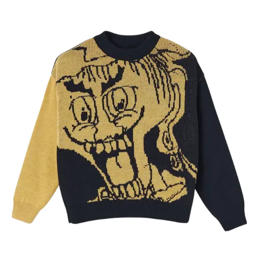 Polar Skate Co. Emile Knit Sweater Black / Yellow – Option D451C07D, S