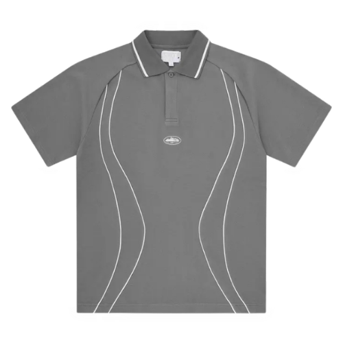 Corteiz Island Pique Polo Shirt Grey / White – Gray, S