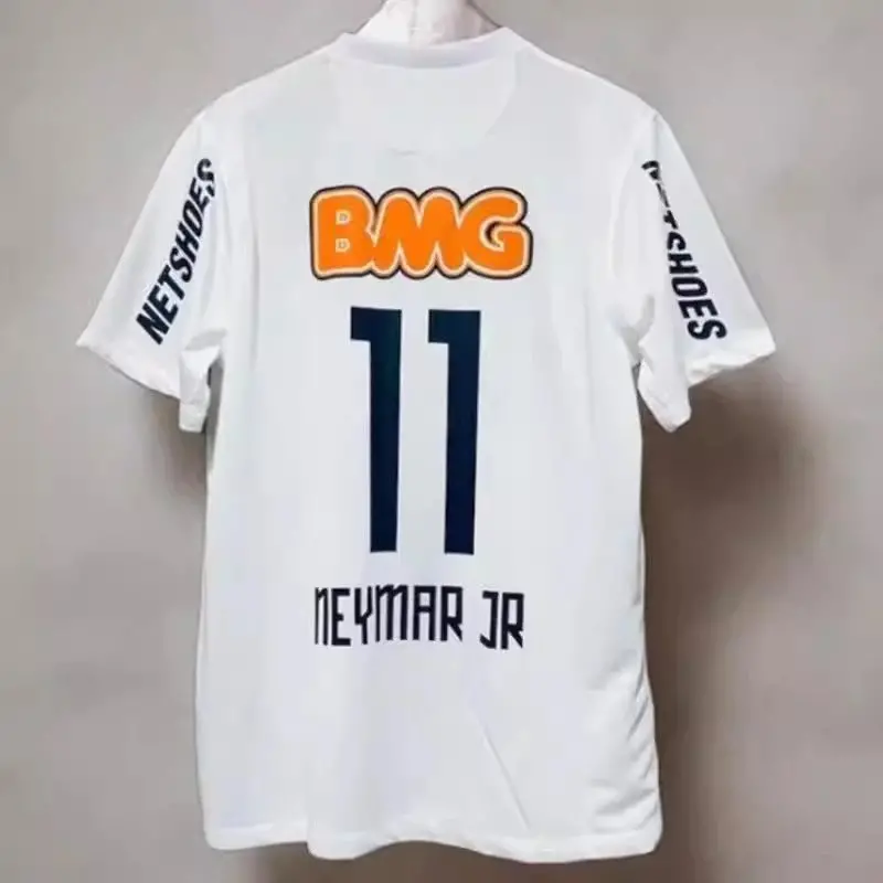 11 12 Retro Santos Away NEYMAR JR home Classic Soccer Jersey – 11 12 home no print, S