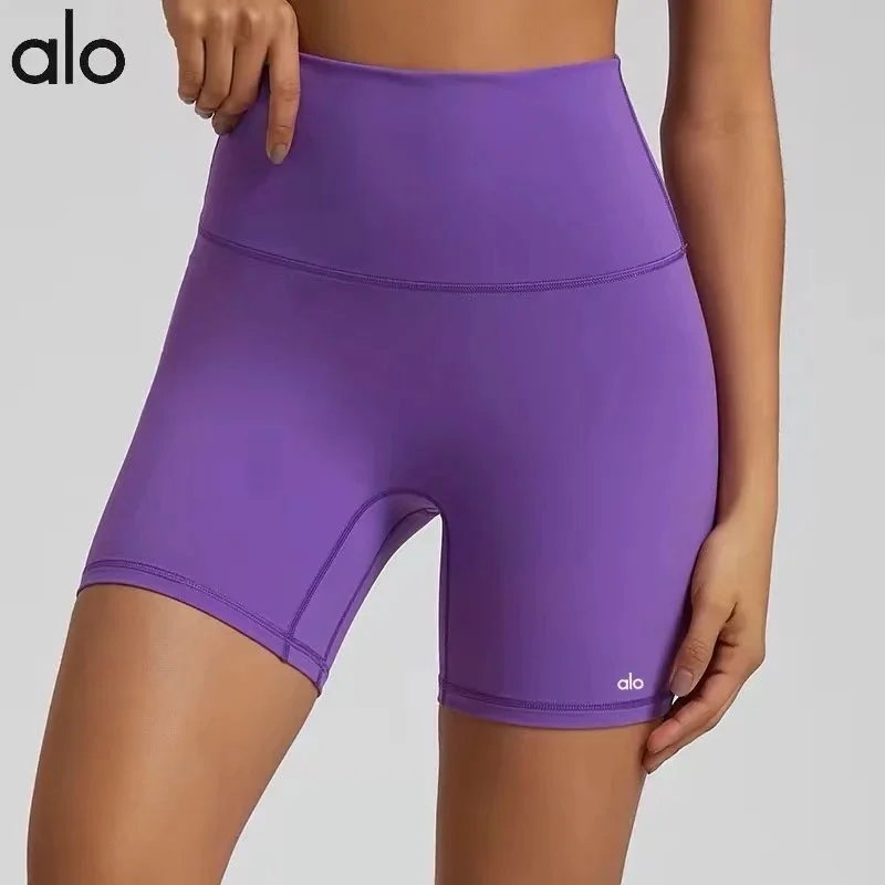Yoga Shorts Quick-drying Breathable Tight Sports Pants High Waist Stretch Hip Fitness Pants – Wisteria flowers, S