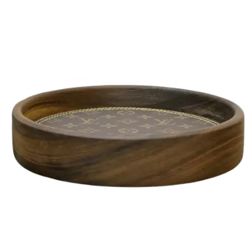 [Light Luxury Series] Disc Classic Walnut Tray Furniture Series Products Whether it is Chinese style or European minimalist style, they are all-match. It is simply the gospel of the storage industry. A universal tray for storing everything – Option 914D059A