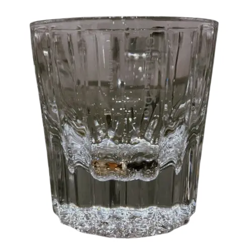 Chao Brand Whiskey Glass Crystal Cut Three-Dimensional Vertical Pattern Through Glass