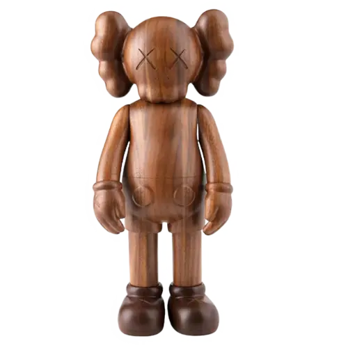Tide Brand Solid Wood Tide Play Ornaments kaws The most collectible of all the works is a super commercial value of the top tide play 33.33cm inches:28 cm Globally limited edition-- -Black real shot Africa * * ebony production suitable for collection and play gifts