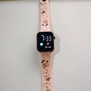 New [Earth] cartoon printing keys LED Watch fashion personality square children student electronic watch – Rainbow Girl