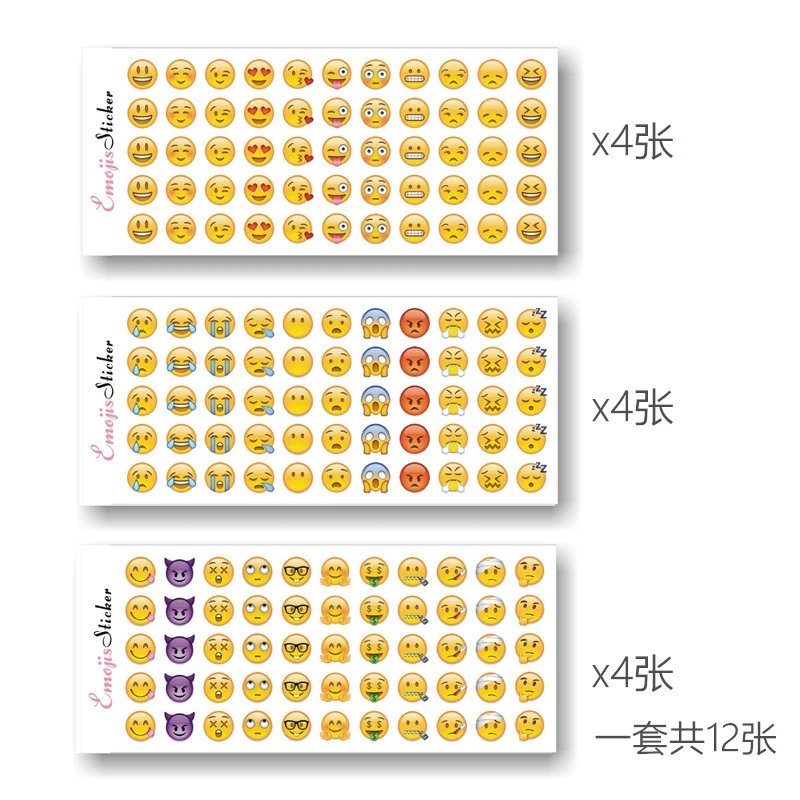 apple Emoji Expression Sticker DIY Hand account diary decoration cute funny spoof expression stickers 12 Zhang - Image 2