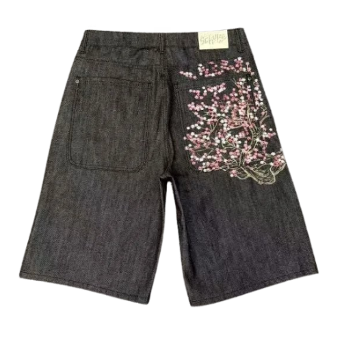 3/1 Embroidered Cherry Blossom Jeans – white, S(28)
