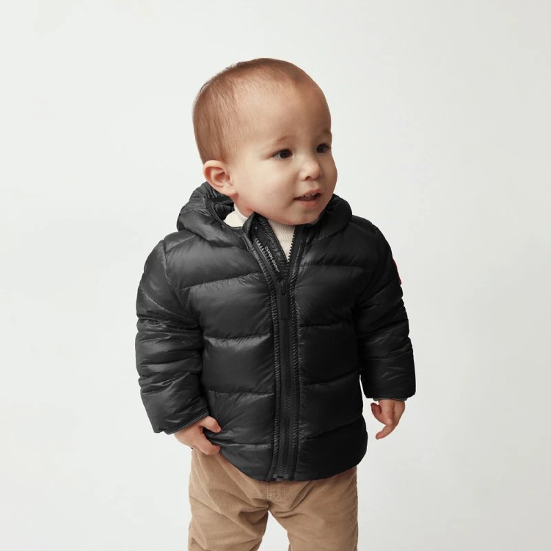 CANADA GOOSE Canada Goose Crofton Baby down hoodie, Big Goose down jacket 5460 B – 18/24M, 61 Black