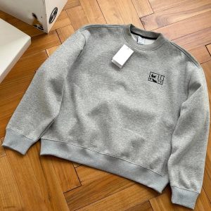 Sweaters – [round neck sweater] plus velvet-gray, S