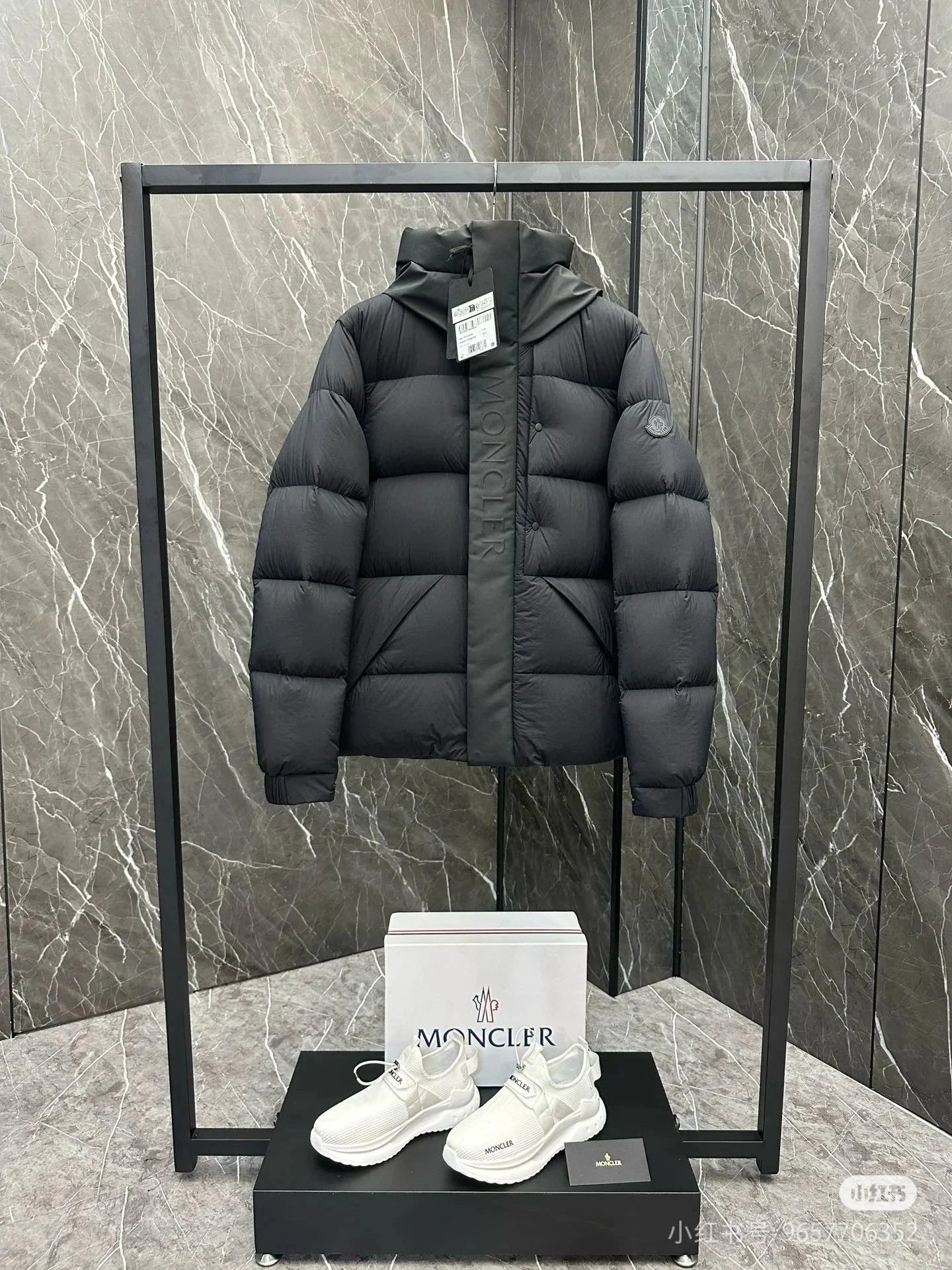 Winter hooded warm high-grade down jacket – black, 1(S)