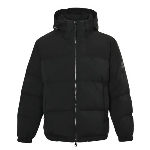 LW---Embossed Suede Jacquard 23 Fw Silicone Small Standard Down Jacket – Armband Dark Embossed Stitching Down Jacket-Black, M