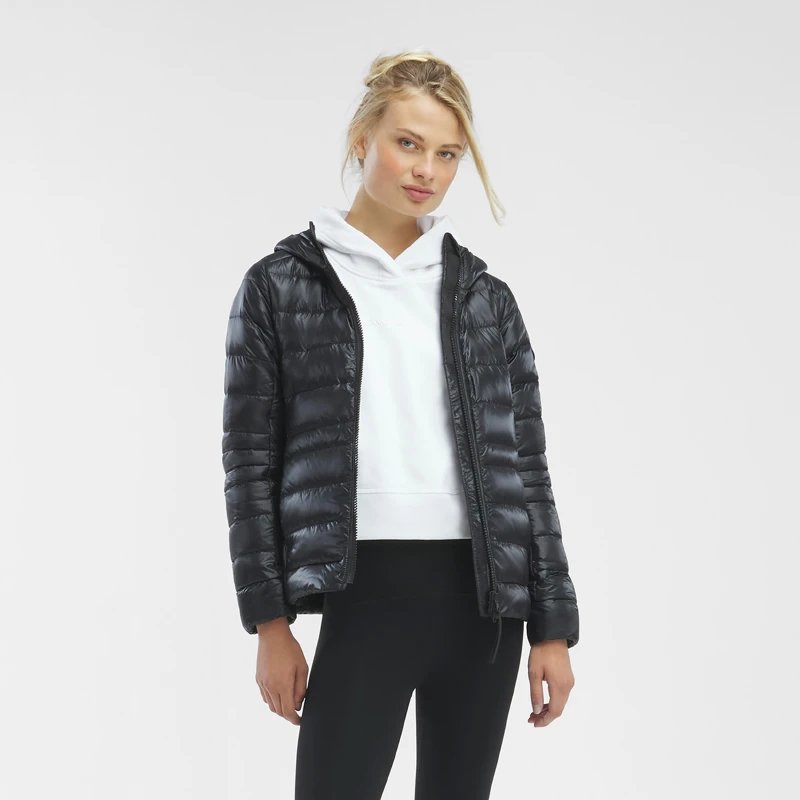 CANADA GOOSE Canada Goose Cypress Women’s Black Label Down Hoodie Puffer Jacket 2242 WB – 2XS, 61 Black