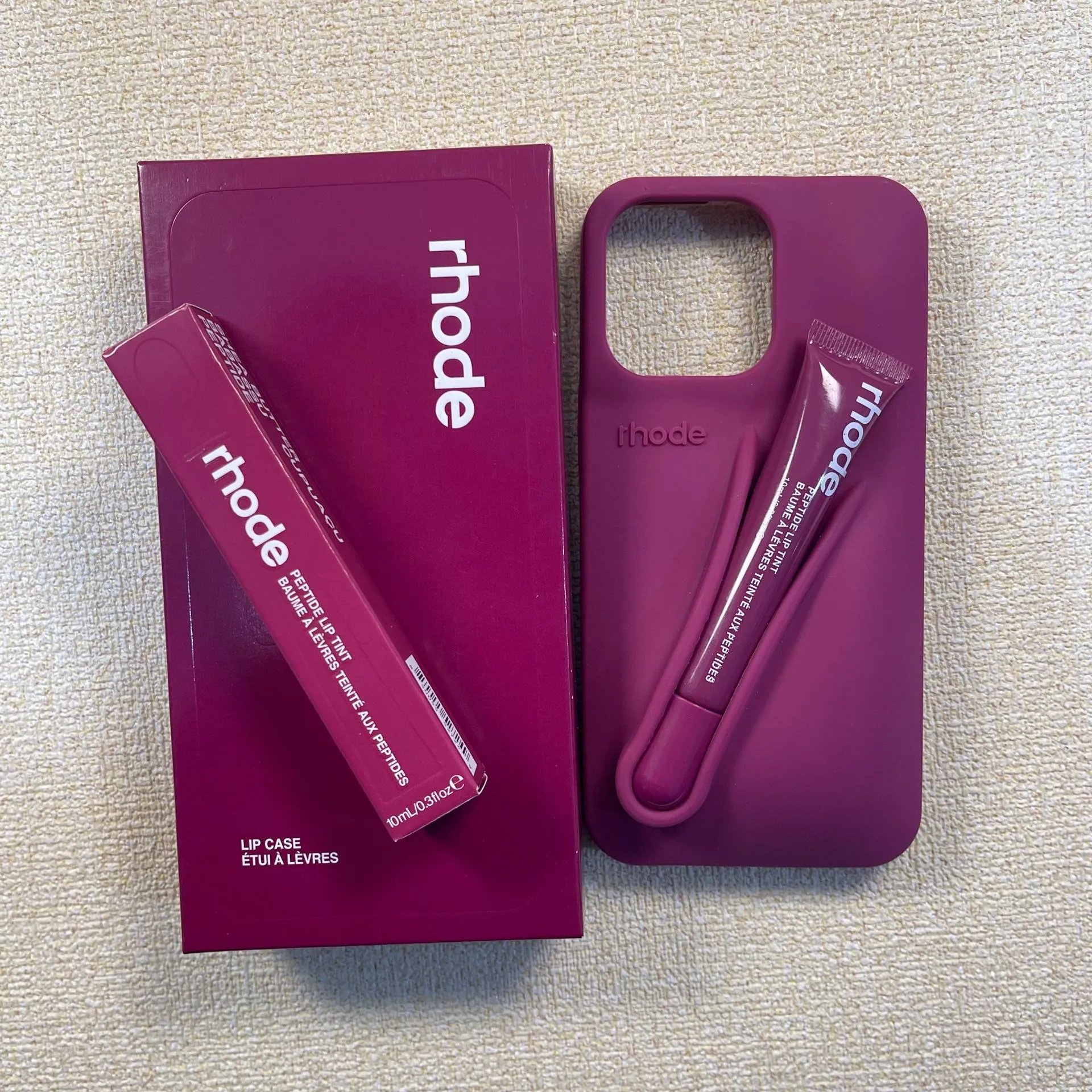 Lip Gloss Silicone iPhone Phone case – Raspberry jelly purple case lip glaze packaging box, 11