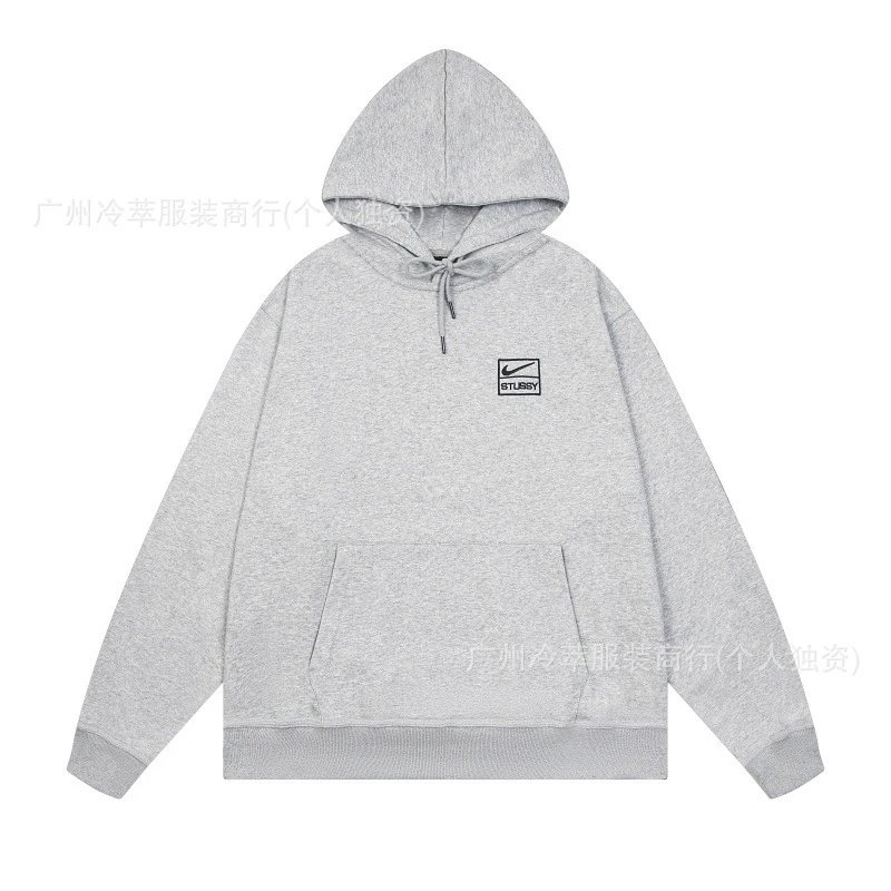 24现货跨境欧美外贸S字母联名系列刺绣宽松简约加绒套装代发
