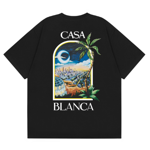 Summer New Style Summer Style Printed Loose Short Sleeve for Men and Women T T-shirt tide – 127 black, M