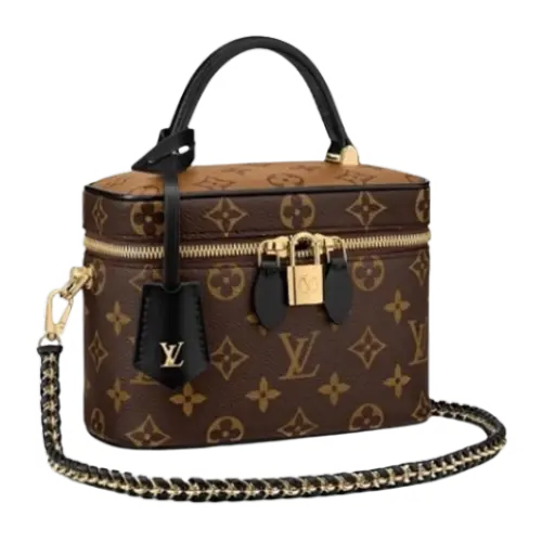 Special Original Factory Highest Version] New Explosions Classic Old Flower VANITY Handbag Classic Small Limited Old Flower Cosmetic Bag Chain Bag Handbag Lunch Box Bag Shoulder Crossbody Women's Bag 45165 – M 45165（Size 19 x13x11CM）